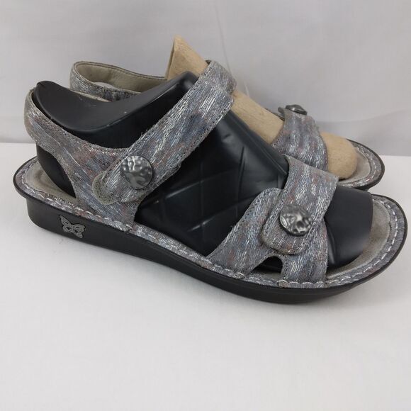 Alegria Shoes - Alegria Vienna Smoke VIE-123 Sandal Slingback Shoes Leather Womens 39 US 9